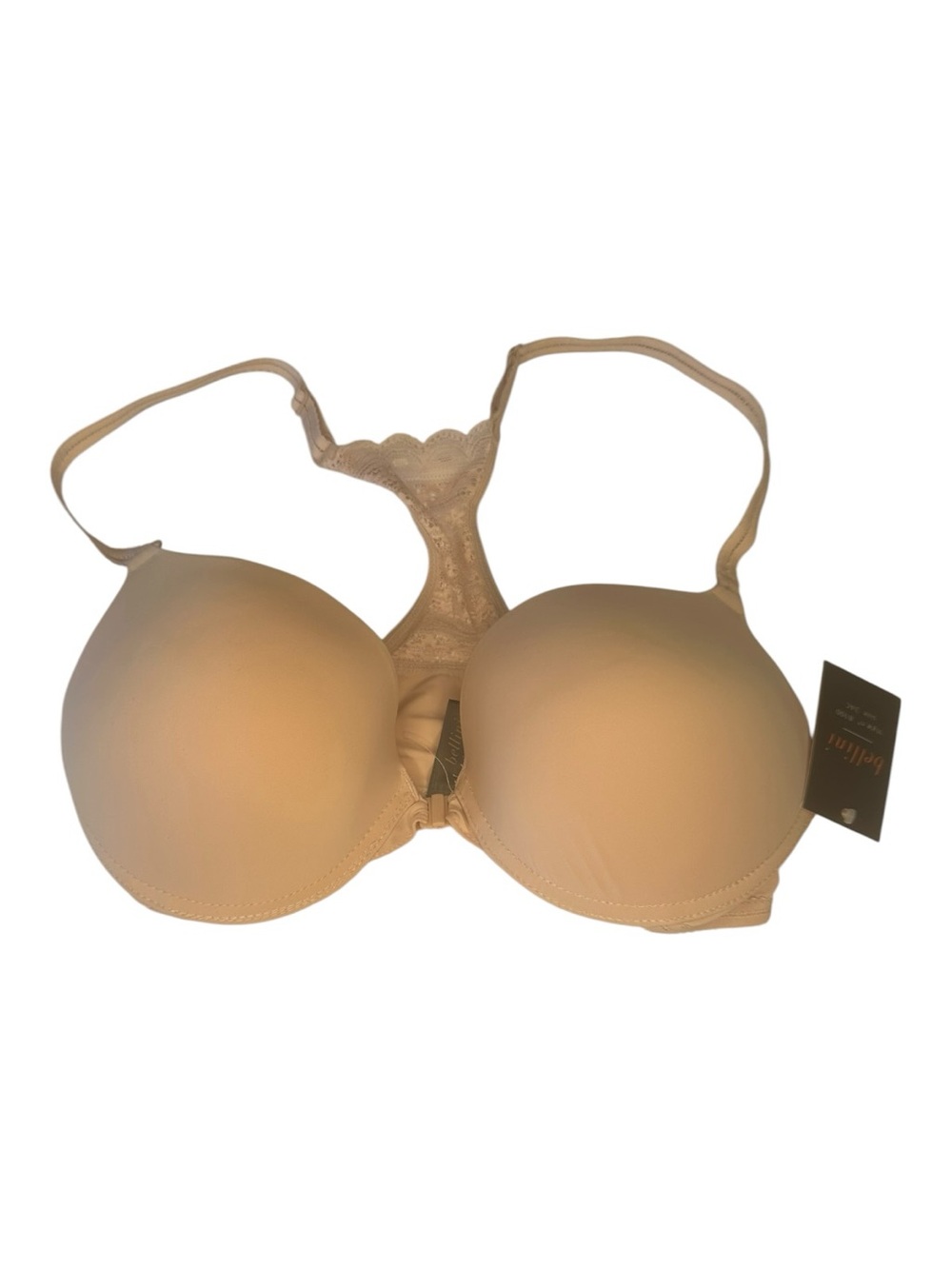 Bellini Women’s Bra 34C Light Pink Padded Front Closure Lace Racerback NWT